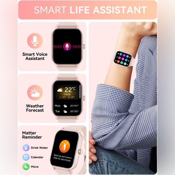 Smart Watch Pink New In Box - Picture 10 of 13